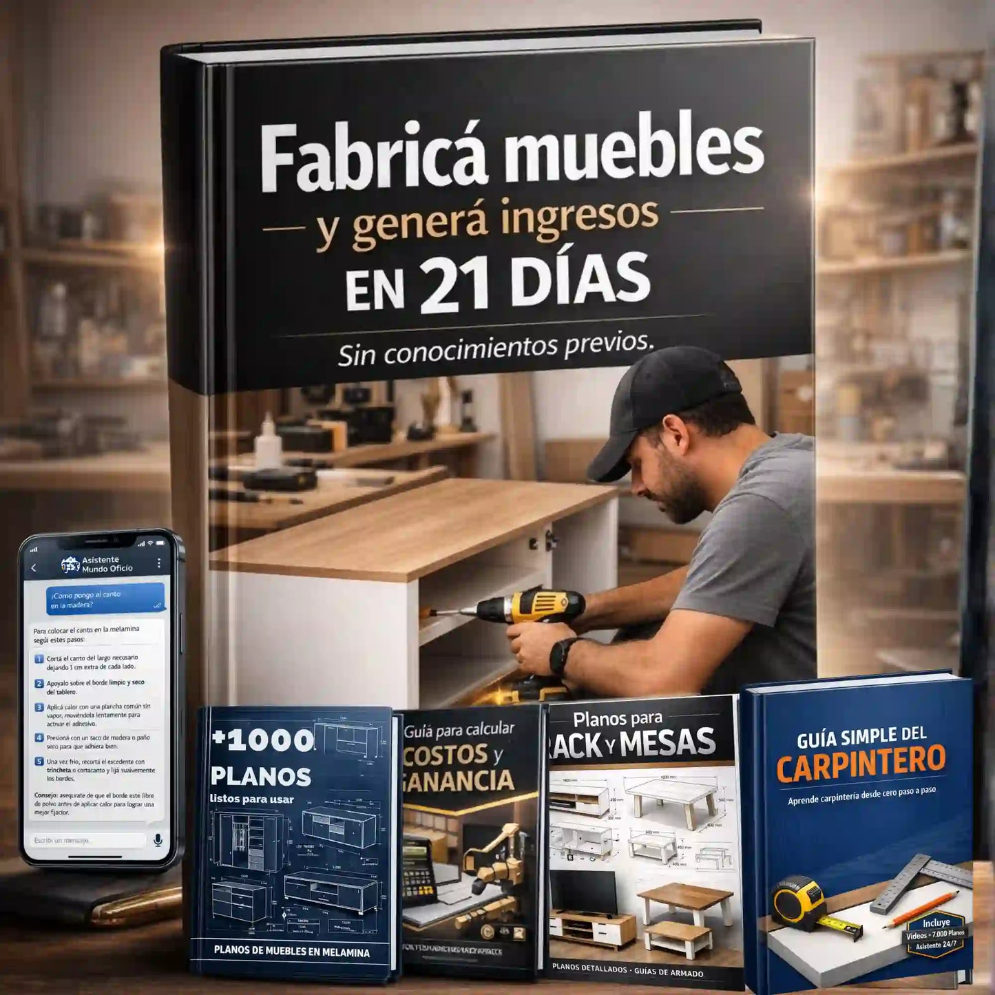 Curso Fabricá de Muebles de Melamina + 5 BONUS DE REGALO